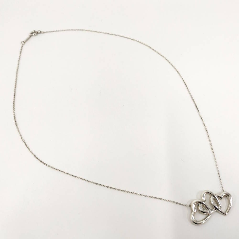 Tiffany & Co Necklace Triple Open Heart Elsa Peretti Silver — view 6