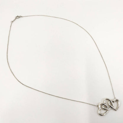 Tiffany & Co Necklace Triple Open Heart Elsa Peretti Silver — view 6