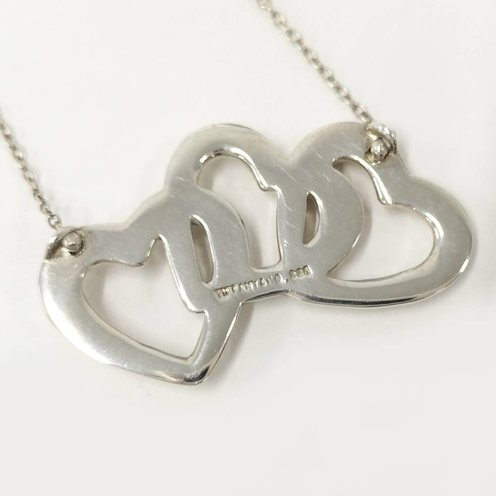 Tiffany & Co Necklace Triple Open Heart Elsa Peretti Silver — view 7