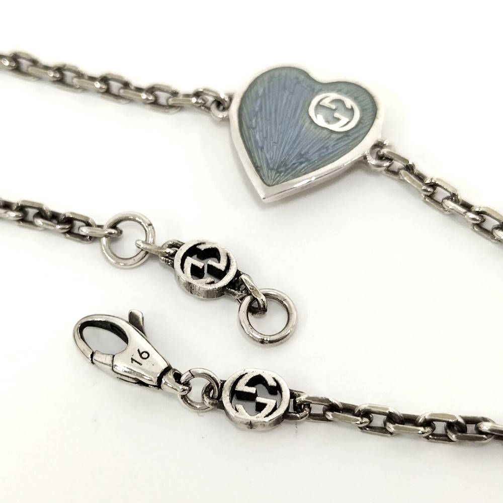 Gucci Interlocking Bracelet Silver Blue — view 3