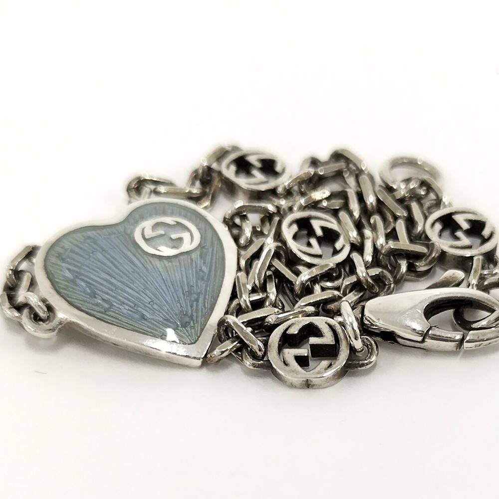 Gucci Interlocking Bracelet Silver Blue — view 8