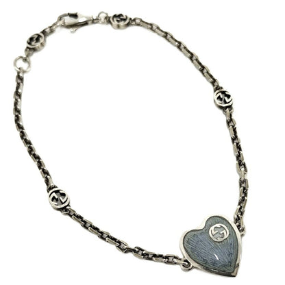 Gucci Interlocking Bracelet Silver Blue