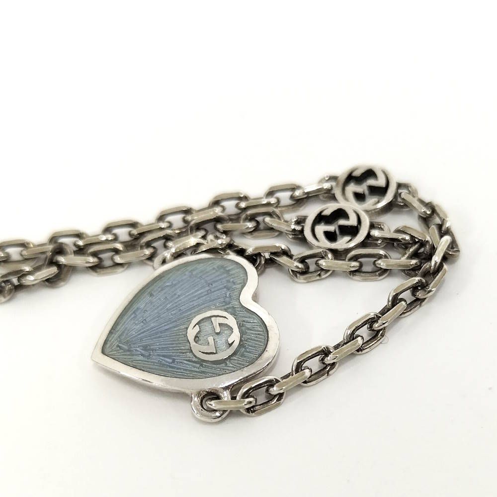 Gucci Interlocking Bracelet Silver Blue — view 5