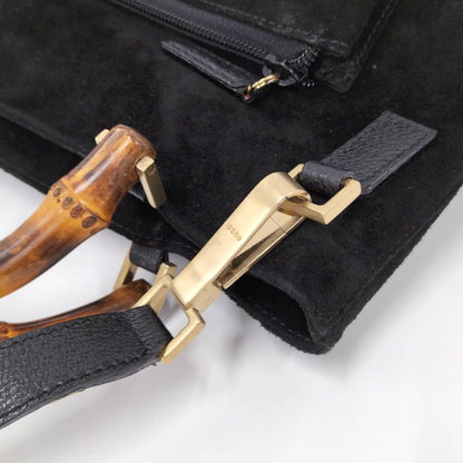 Gucci Bag Bamboo Suede Black — view 6