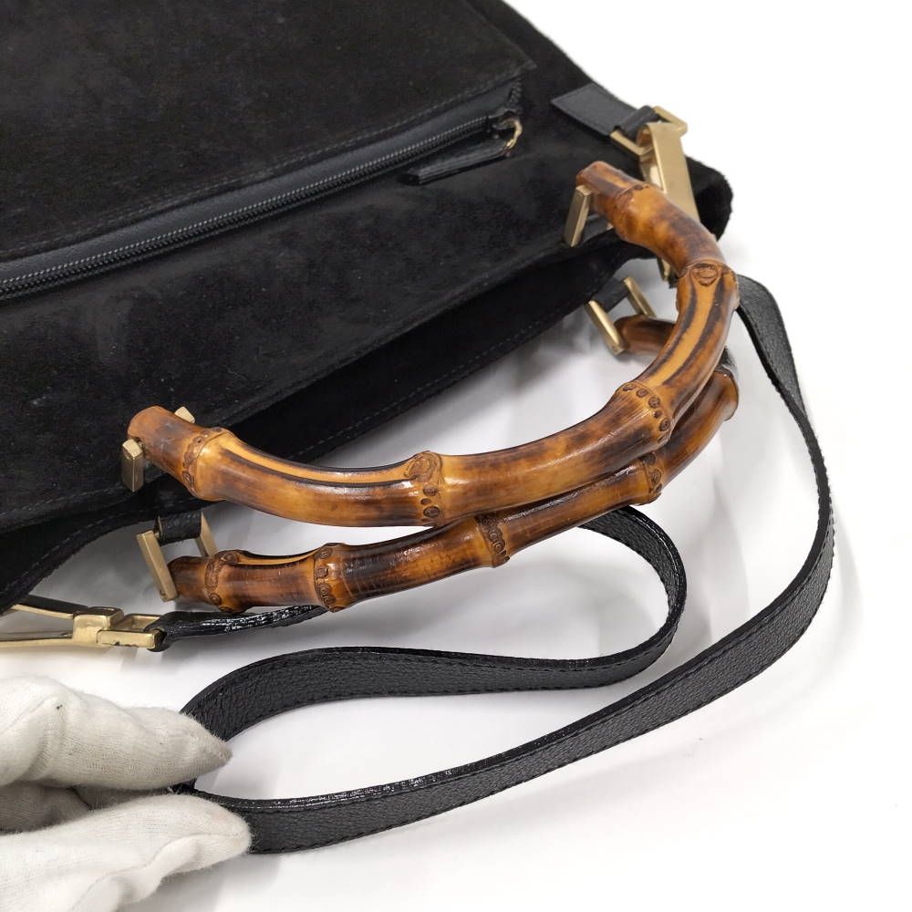 Gucci Bag Bamboo Suede Black — view 4