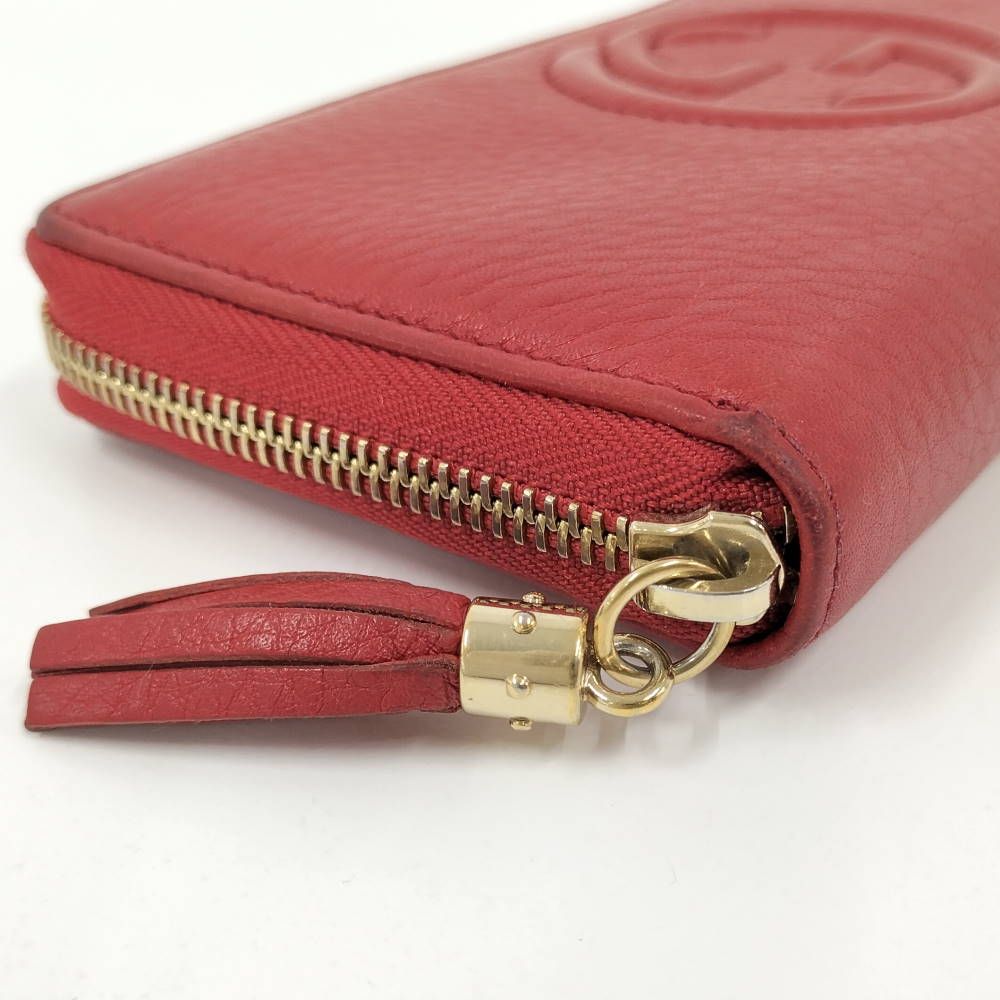 Gucci Zip Around Wallet Soho Interlocking Leather Red — view 5