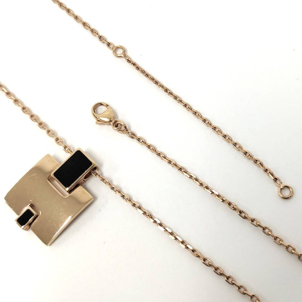 Hermes Irene Necklace Gold Black Plated — view 4