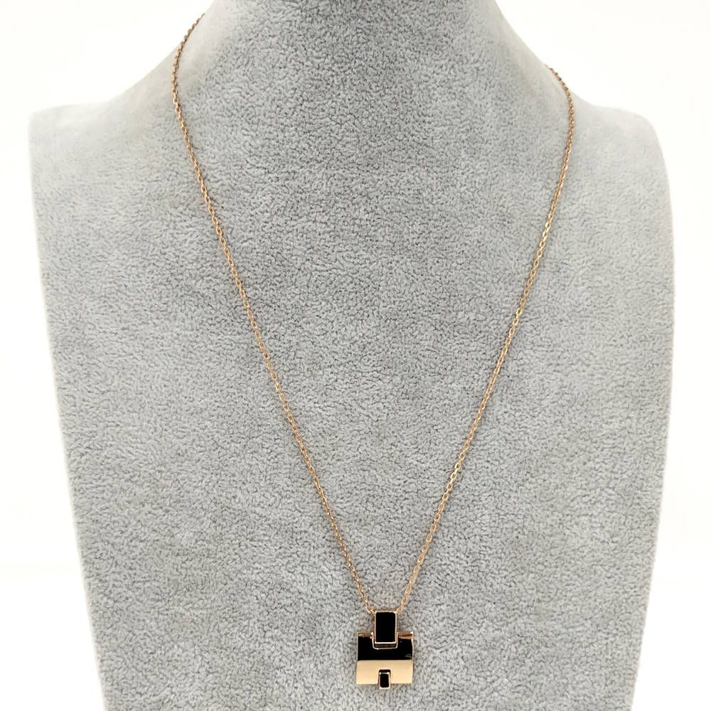Hermes Irene Necklace Gold Black Plated — view 9