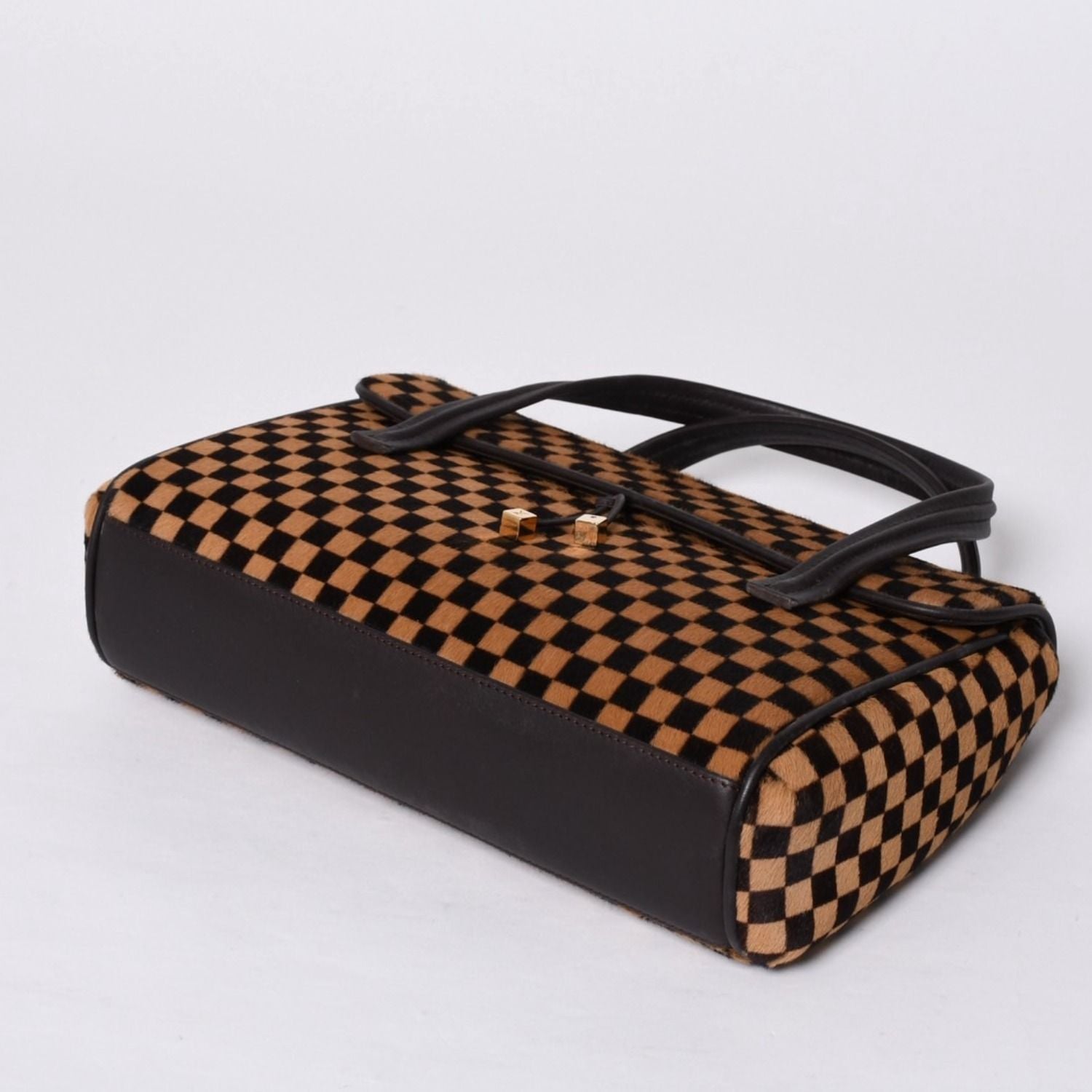 Louis Vuitton Lion Handbag Brown Leather Damier Sauvage Gold — view 7