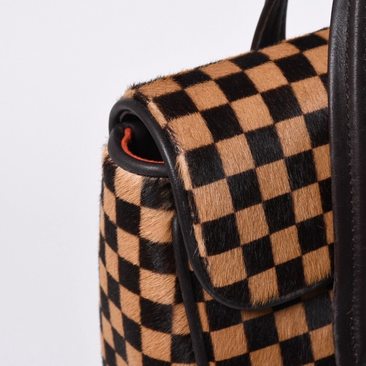 Louis Vuitton Lion Handbag Brown Leather Damier Sauvage Gold — view 4