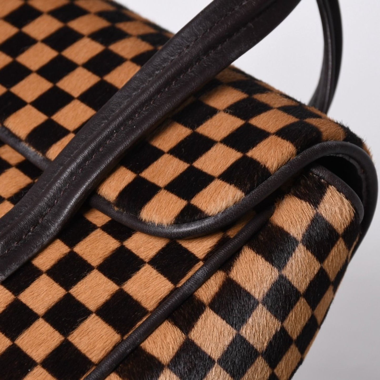 Louis Vuitton Lion Handbag Brown Leather Damier Sauvage Gold — view 5