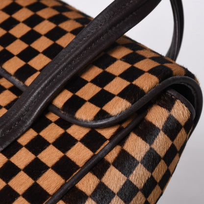 Louis Vuitton Lion Handbag Brown Leather Damier Sauvage Gold — view 5