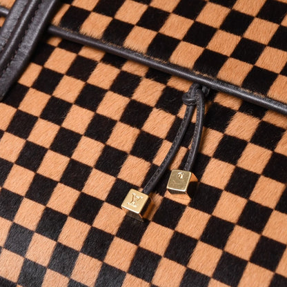 Louis Vuitton Lion Handbag Brown Leather Damier Sauvage Gold — view 6