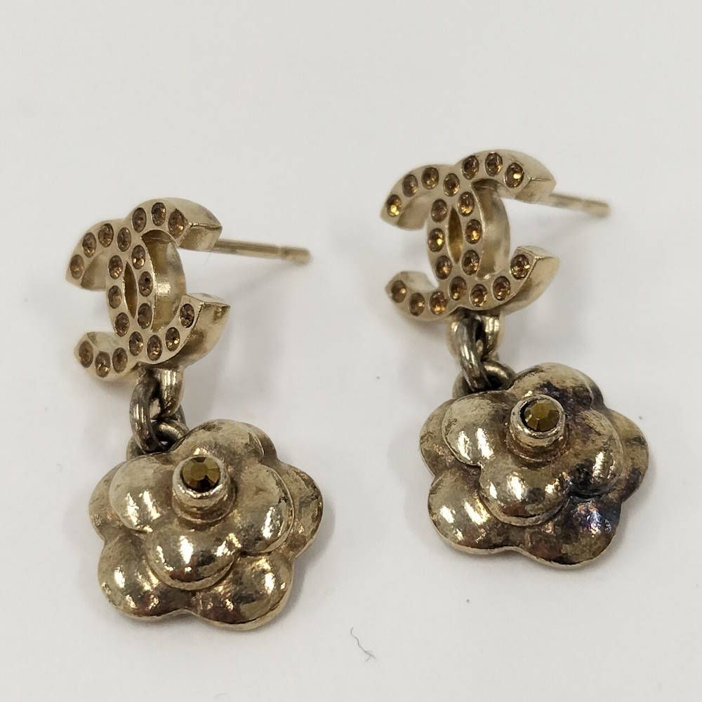 Chanel Earrings Line Stone Coco CC — view 4