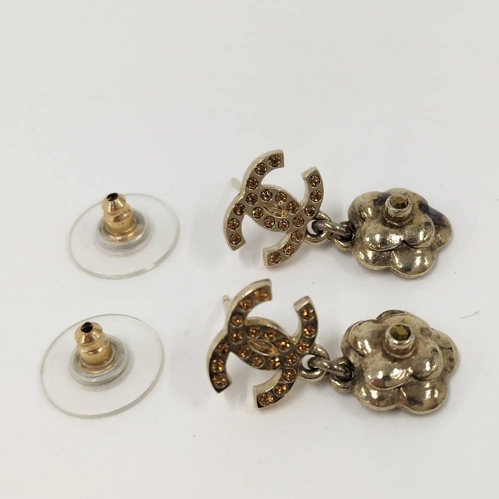 Chanel Earrings Line Stone Coco CC — view 7
