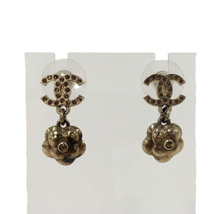 Chanel Earrings Line Stone Coco CC