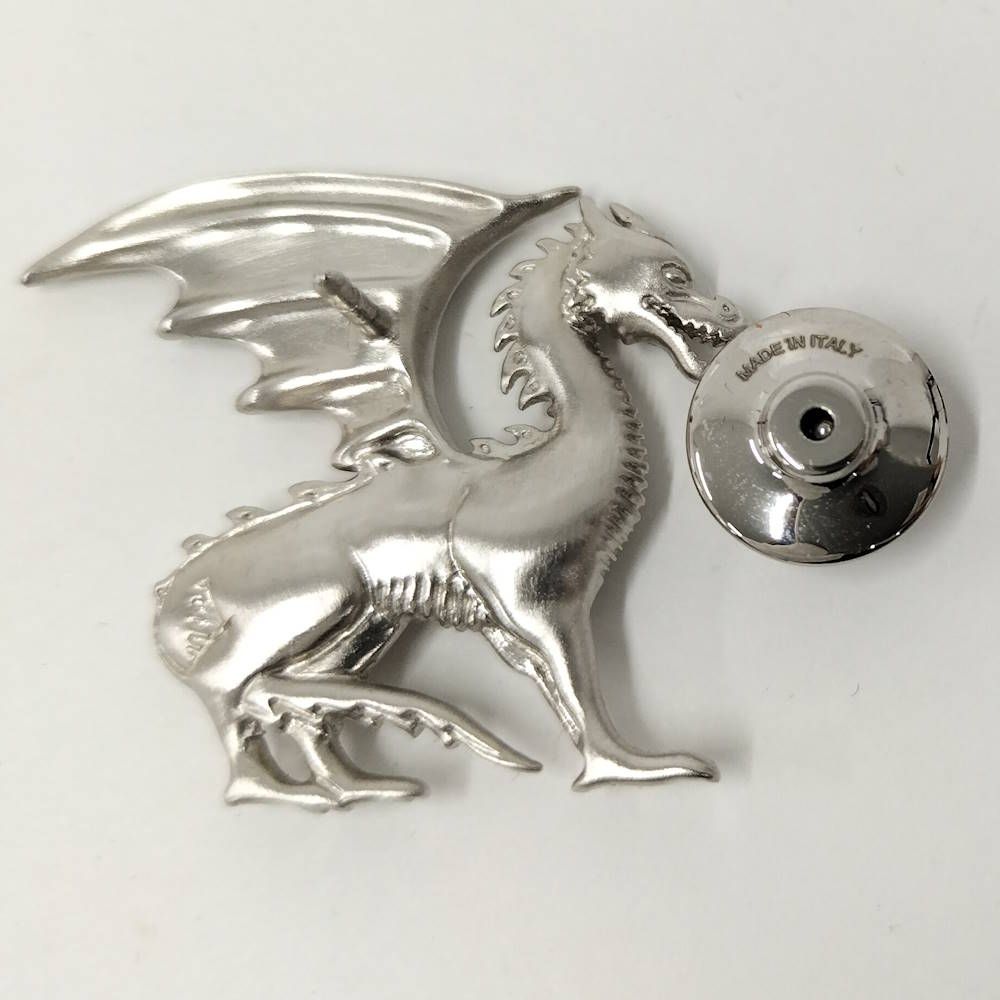 Hermes Pin Brooch Talisman Dragon Silver — view 6