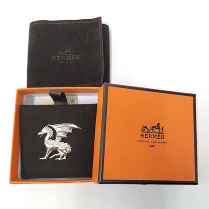 Hermes Pin Brooch Talisman Dragon Silver — view 8