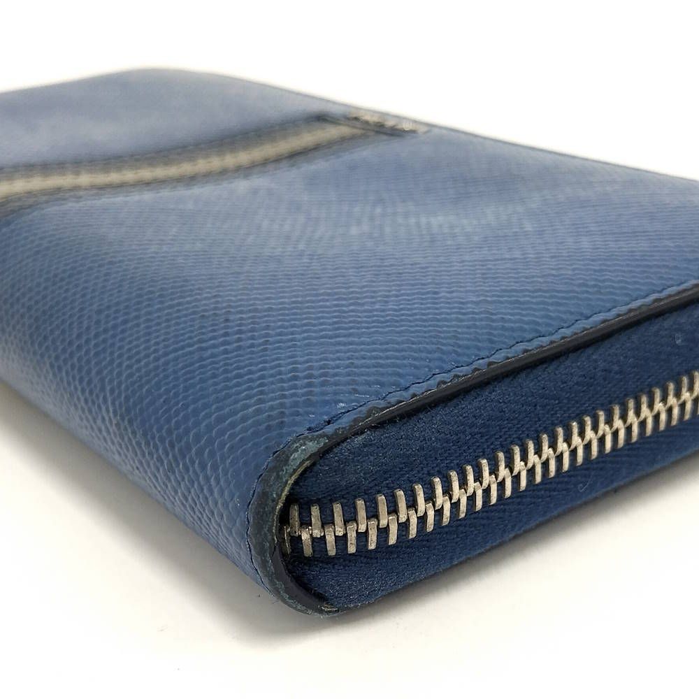 Prada Zip Around Wallet Saffiano Leather Blue — view 4