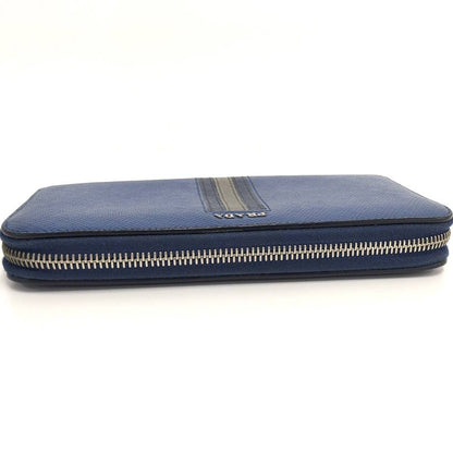Prada Zip Around Wallet Saffiano Leather Blue — view 7