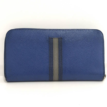 Prada Zip Around Wallet Saffiano Leather Blue — view 3