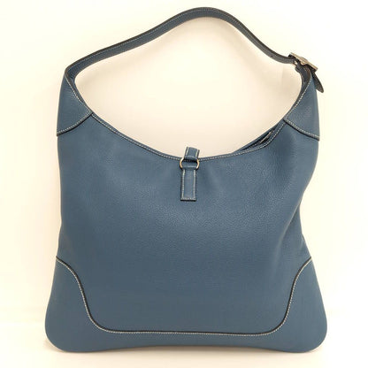 Hermes Trim 38 Handbag Leather Blue — view 2
