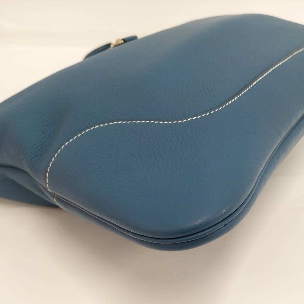 Hermes Trim 38 Handbag Leather Blue — view 3