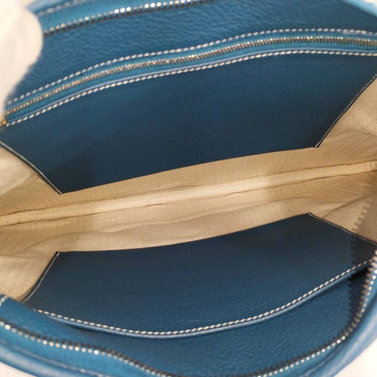 Hermes Trim 38 Handbag Leather Blue — view 9