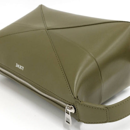 Loewe Puzzle Fold Wash Bag Handbag Leather Khaki — view 3
