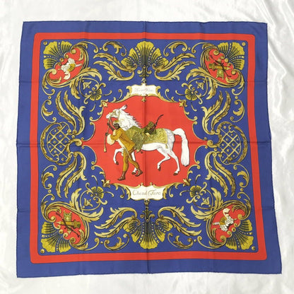 Hermes Carre 90 Scarf Silk 100% Blue