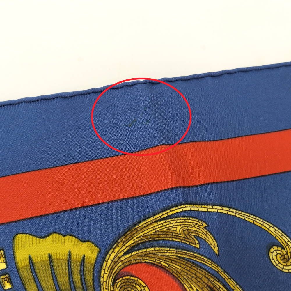 Hermes Carre 90 Scarf Silk 100% Blue — view 4