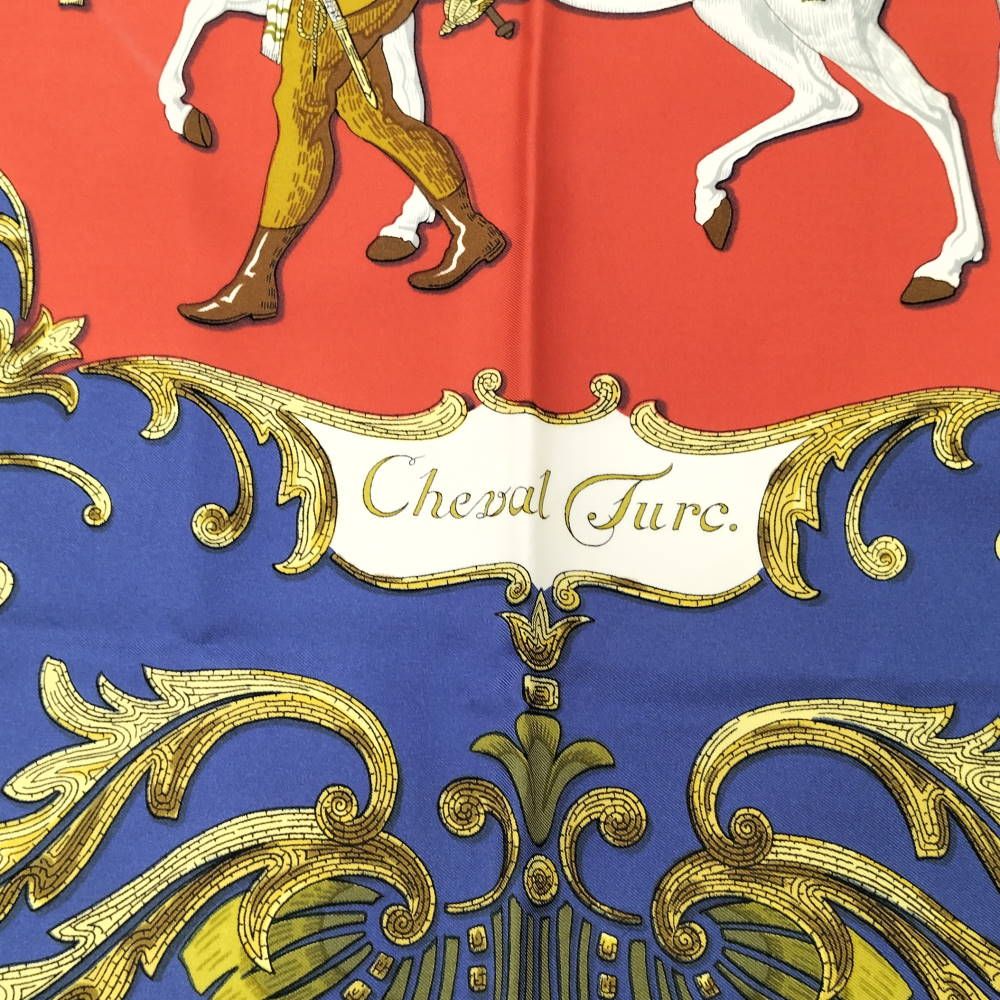 Hermes Carre 90 Scarf Silk 100% Blue — view 6