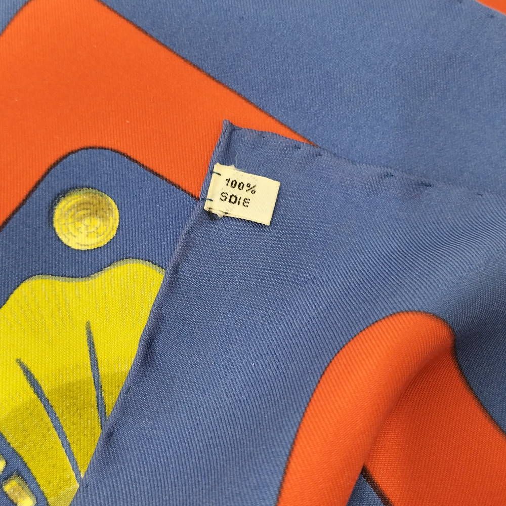 Hermes Carre 90 Scarf Silk 100% Blue — view 5