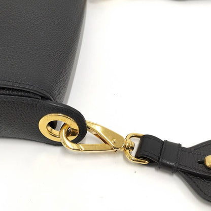 Prada Flap Shoulder Bag Leather Black Gold — view 5