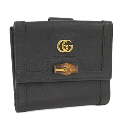 Gucci Bamboo Leather Black Diana 2184 Wallet