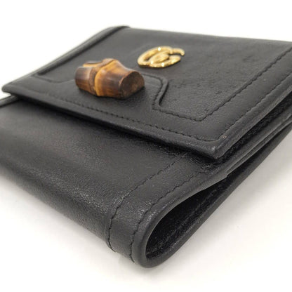 Gucci Bamboo Leather Black Diana 2184 Wallet — view 5