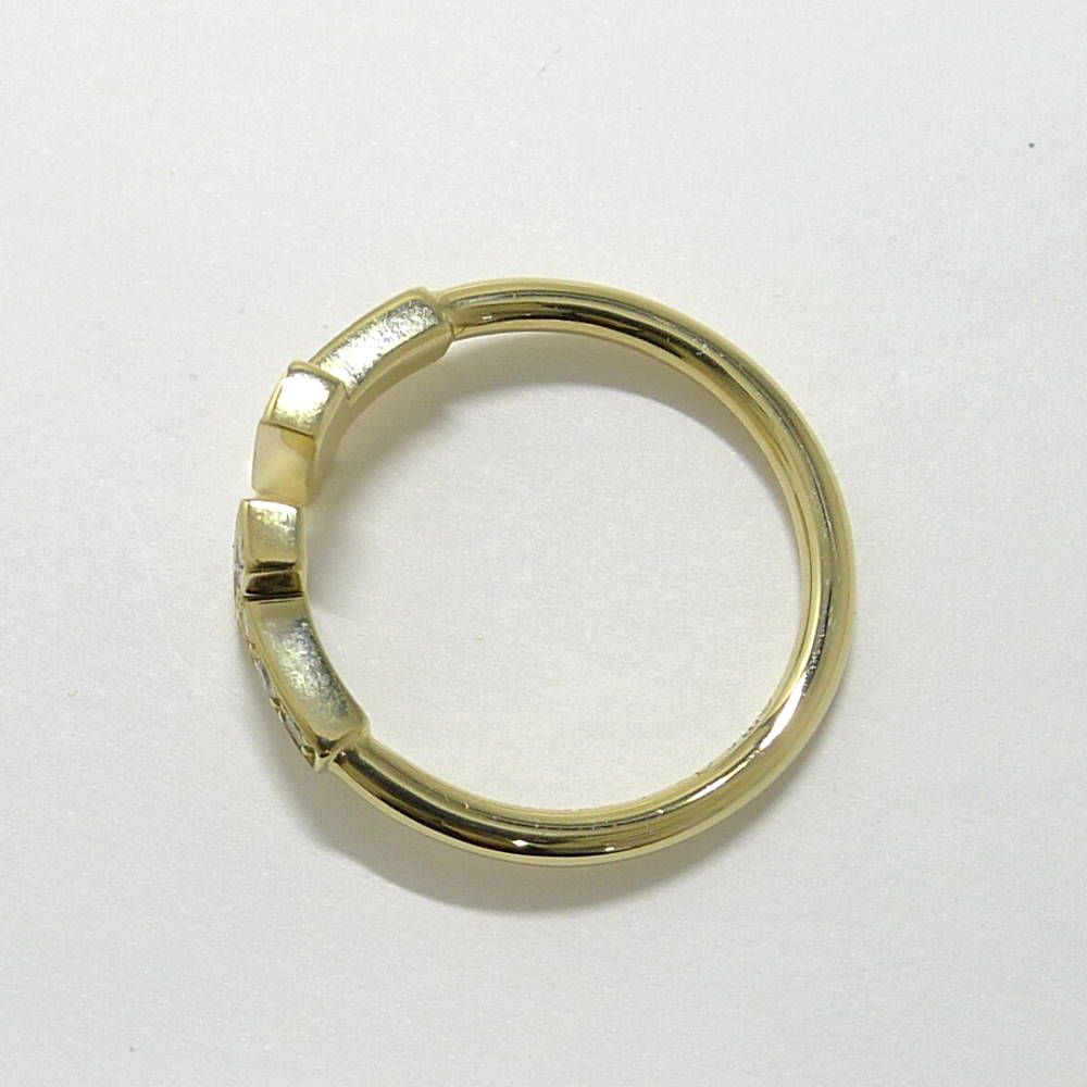 Tiffany & Co T Wire Ring 18k Yellow Gold Diamond — view 2