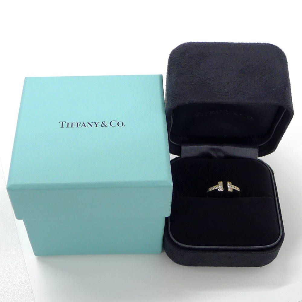 Tiffany & Co T Wire Ring 18k Yellow Gold Diamond — view 8