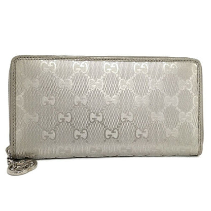 Gucci Zip Around Wallet GG Supreme Coating Silver