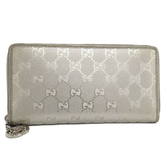 Gucci Zip Around Wallet GG Supreme Coating Silver