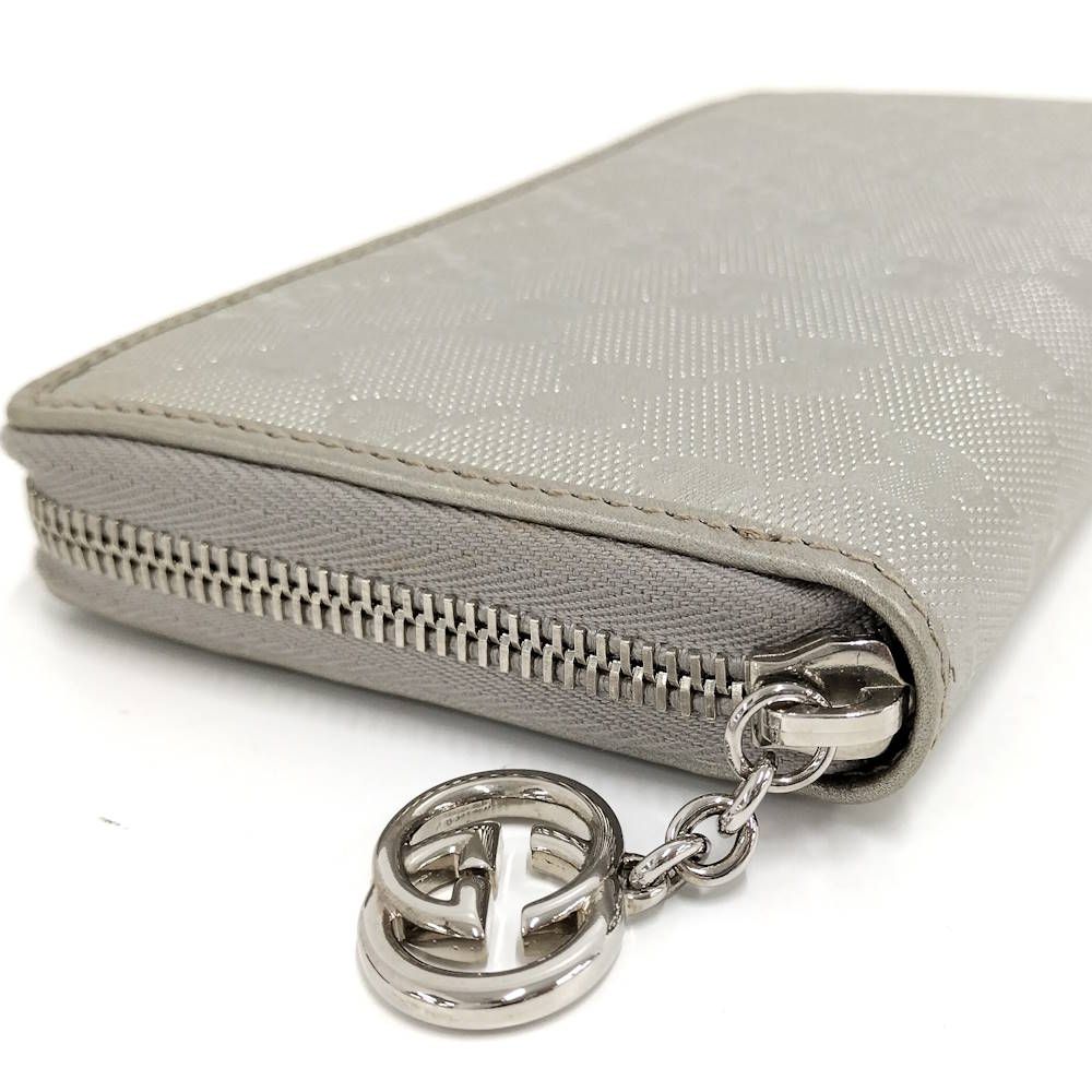 Gucci Zip Around Wallet GG Supreme Coating Silver — view 5