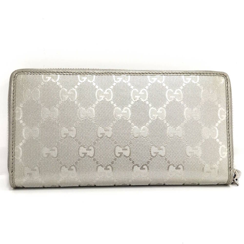 Gucci Zip Around Wallet GG Supreme Coating Silver — view 3