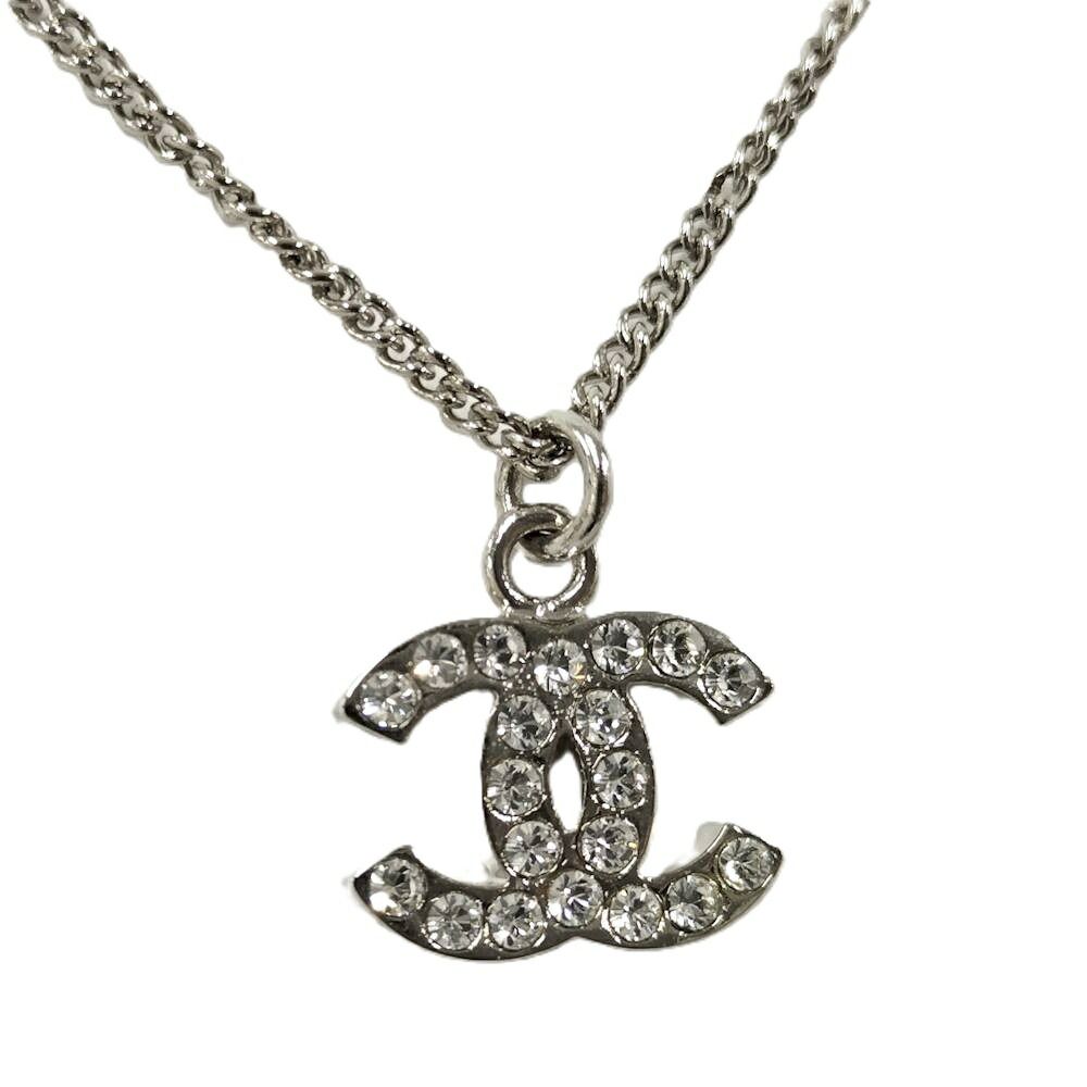 Chanel CC Logo Line Stone Necklace