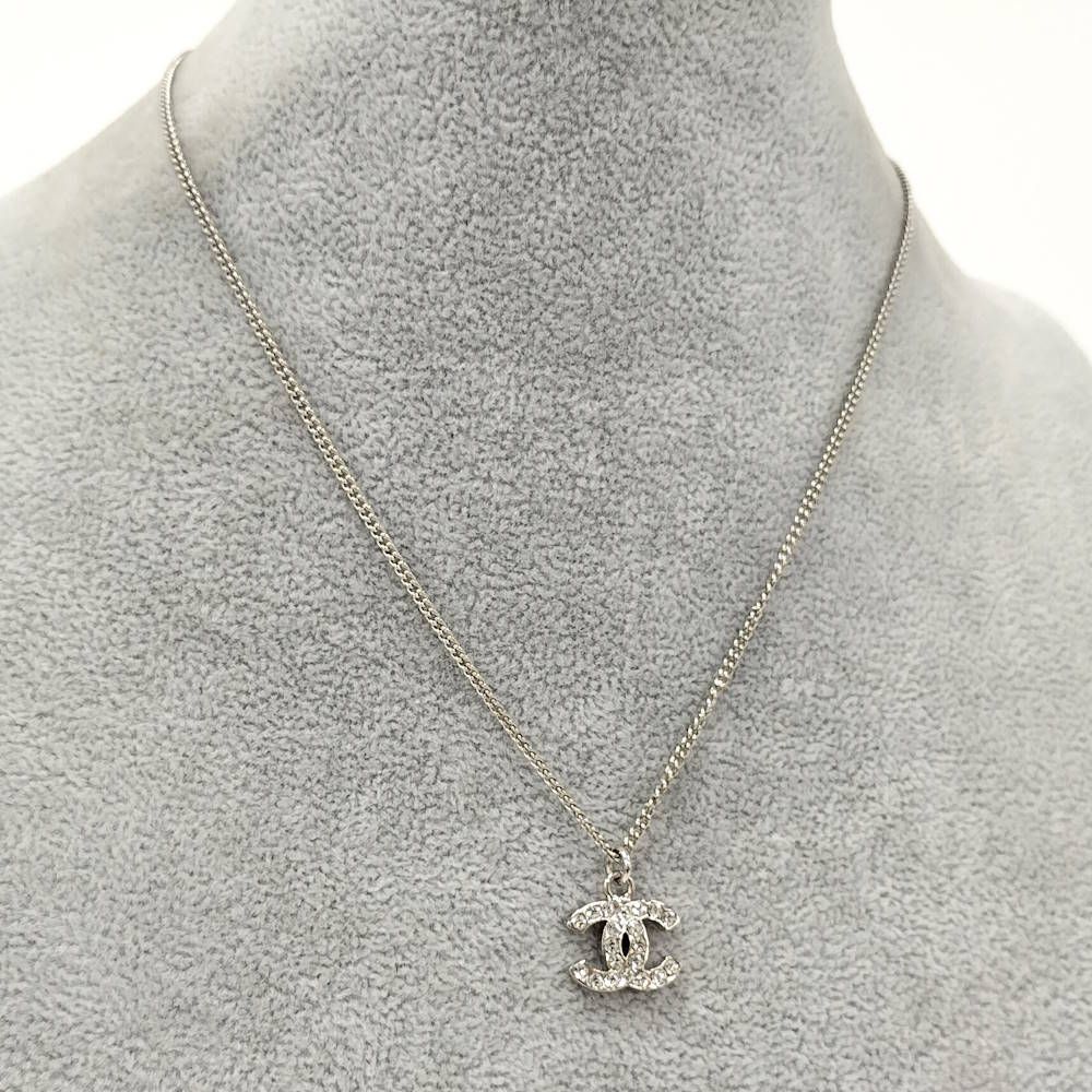 Chanel CC Logo Line Stone Necklace — view 9