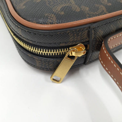 Celine Shoulder Bag Cuir Triomphe Mini Leather Black Brown Multicolor — view 5