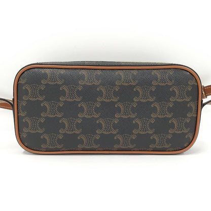 Celine Shoulder Bag Cuir Triomphe Mini Leather Black Brown Multicolor — view 2