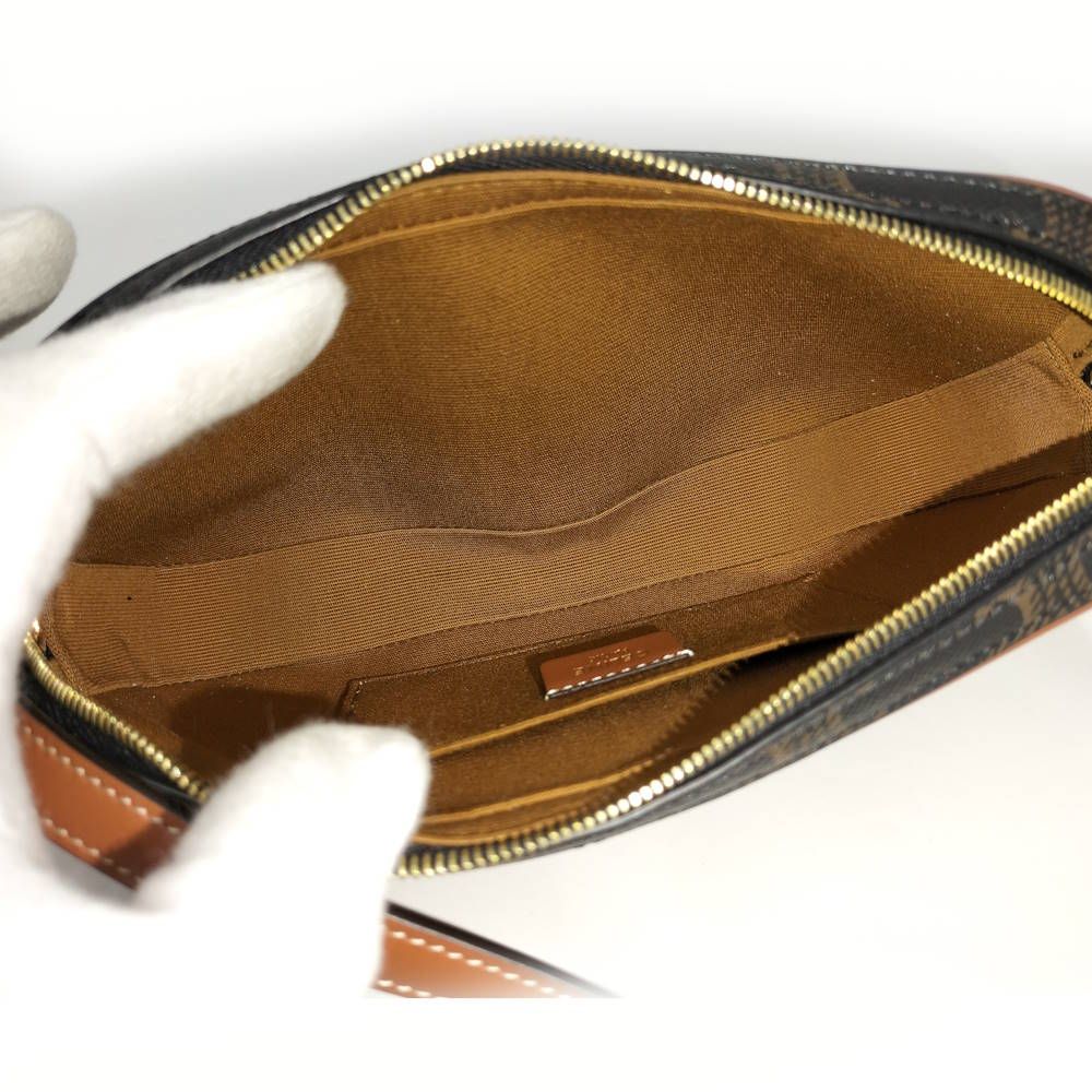 Celine Shoulder Bag Cuir Triomphe Mini Leather Black Brown Multicolor — view 8