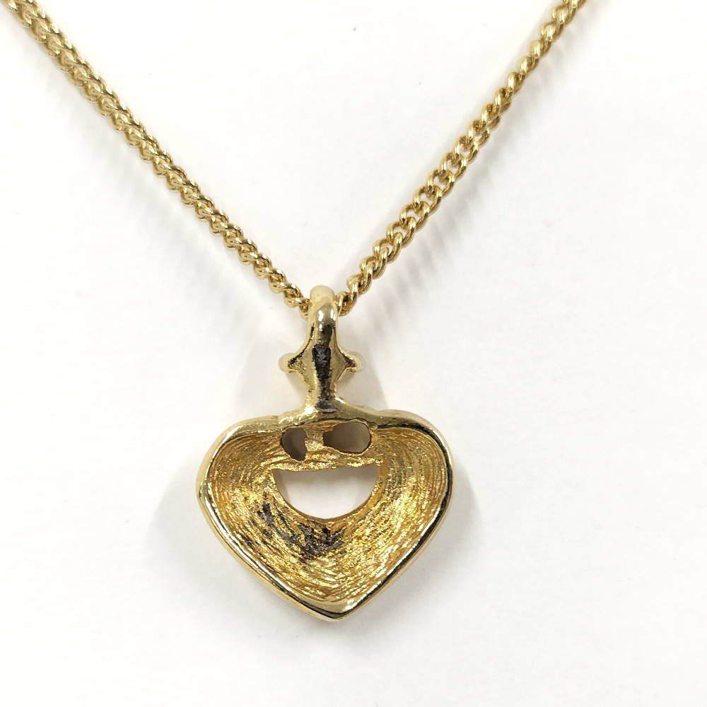 Dior CD Logo Necklace Line Stone Gold Plated — view 2