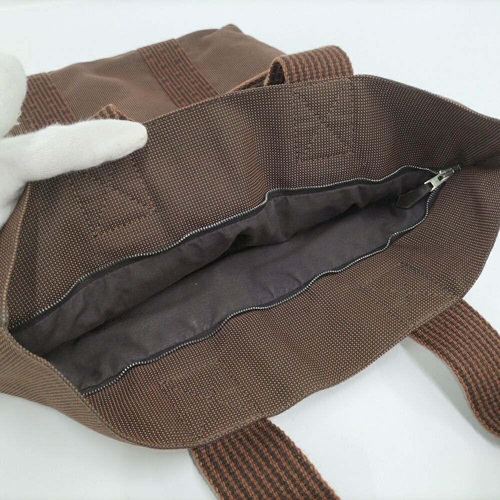 Hermes Her Line Cabas Tote Canvas Brown — view 7