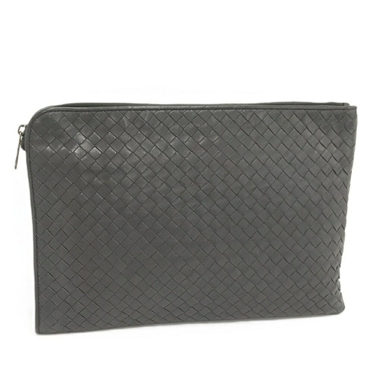 Bottega Veneta Clutch Intrecciato Leather Gray